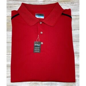 PGA Tour Airflux Golf Polo Shirt 2XL‎ Red Black Short Sleeve Moisture Wicking